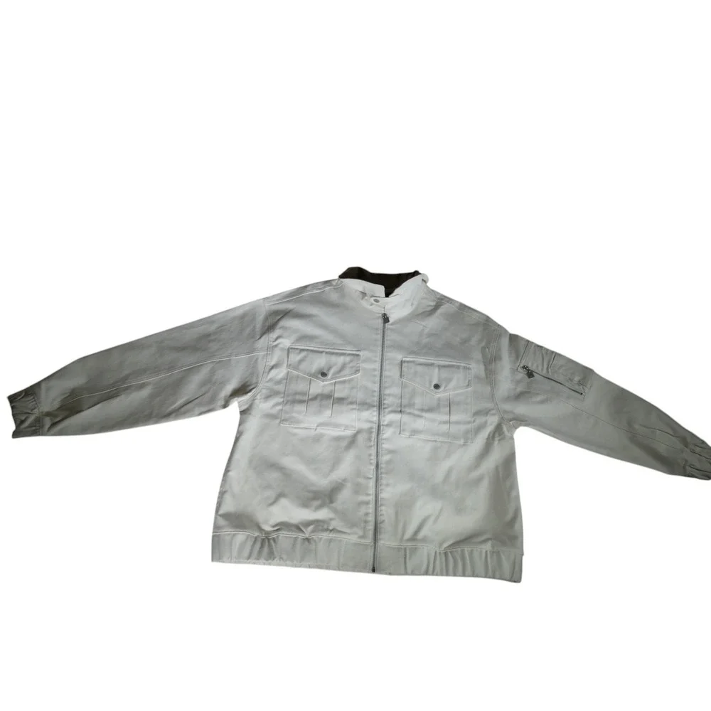 Nike‎ Air Jordan Renegade Women's White Canvas Jacket FN5674-133 Size Medium New